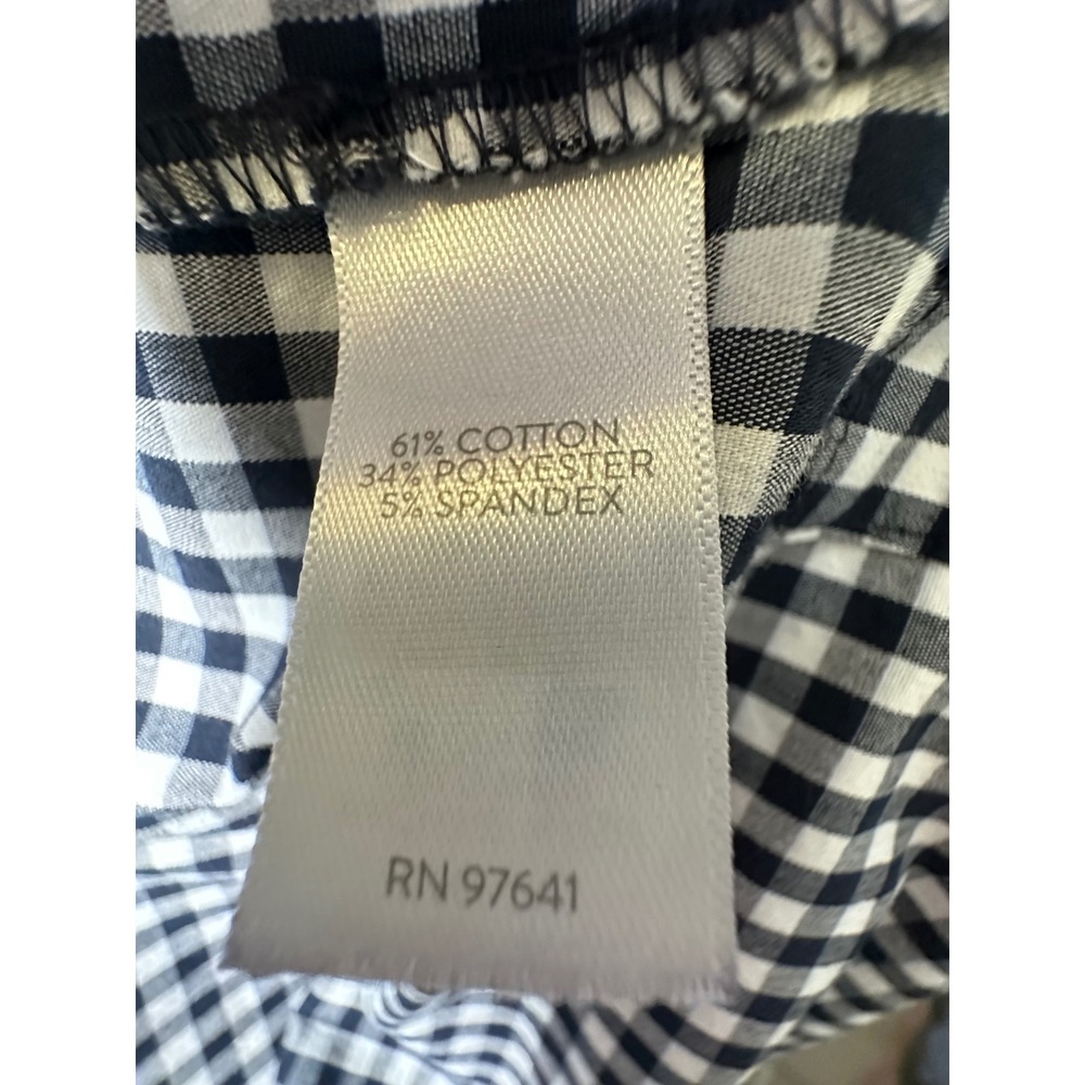 J. Jill Black White Gingham Popover Tunic Top 3/4 Sleeve Size Large - Picture 7 of 8